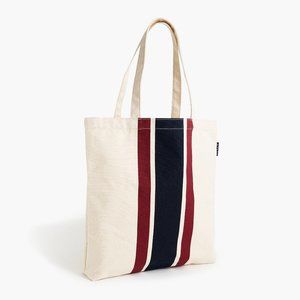J.Crew Stripe Reusable Canvas Tote Bag NWT